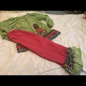 Le Ze Me  outfit Boutique Ruffles 6x gingham